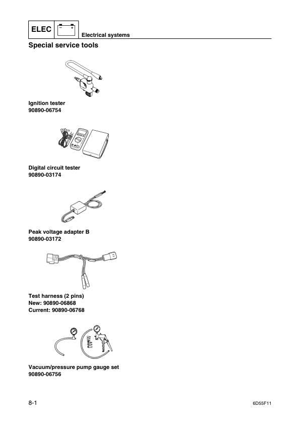 Yamaha F25C Outboard Service Manual sample page showing schematics and diagrams