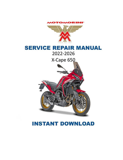 Motormorini X Cape 650 Motorcycle Service Manual 2022-2026 - Service Manual PDF Instant Download