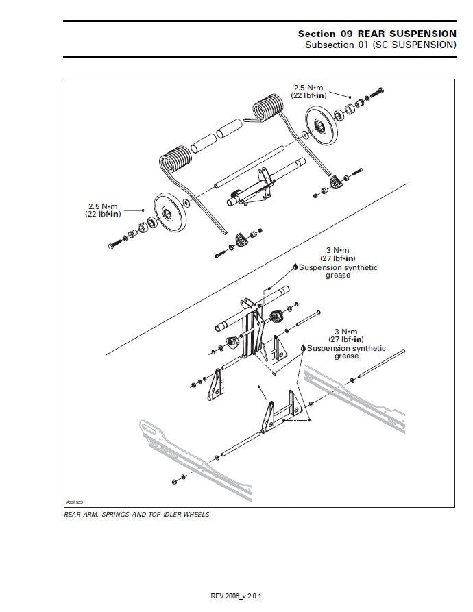 Polaris RMK Trail Switchback 600 900 Snowmobile Service Manual sample page with diagrams and specifications