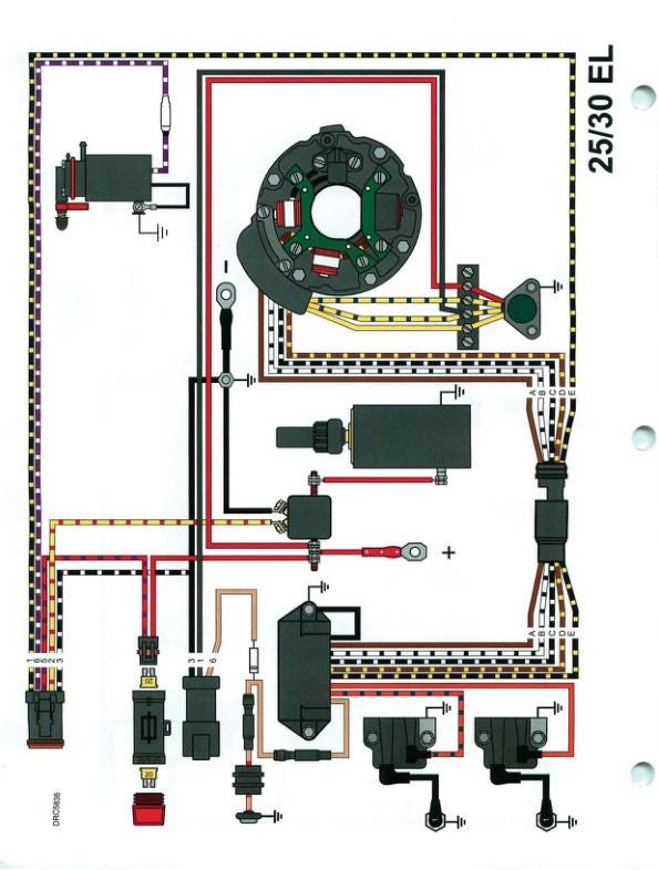 Johnson Evinrude 9.9-30 HP Outboard Service Manual sample page showing schematics and diagrams
