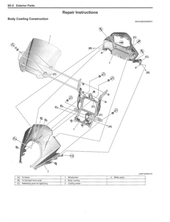Suzuki V-Strom DL650 Motorcycle Service Manual sample page showing schematics and diagrams