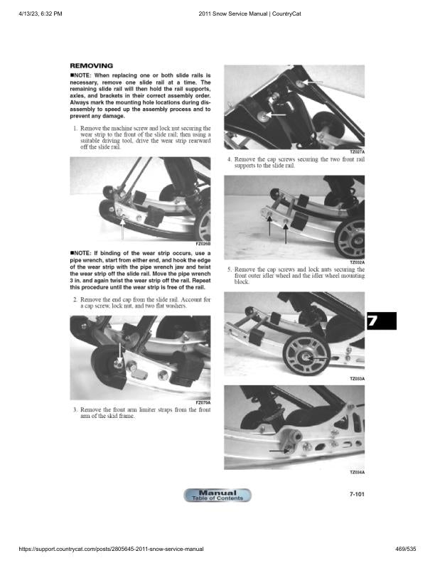 Arctic Cat F M Z1 Crossfire Bearcat Snowmobile Service Manual sample page showing schematics and diagrams
