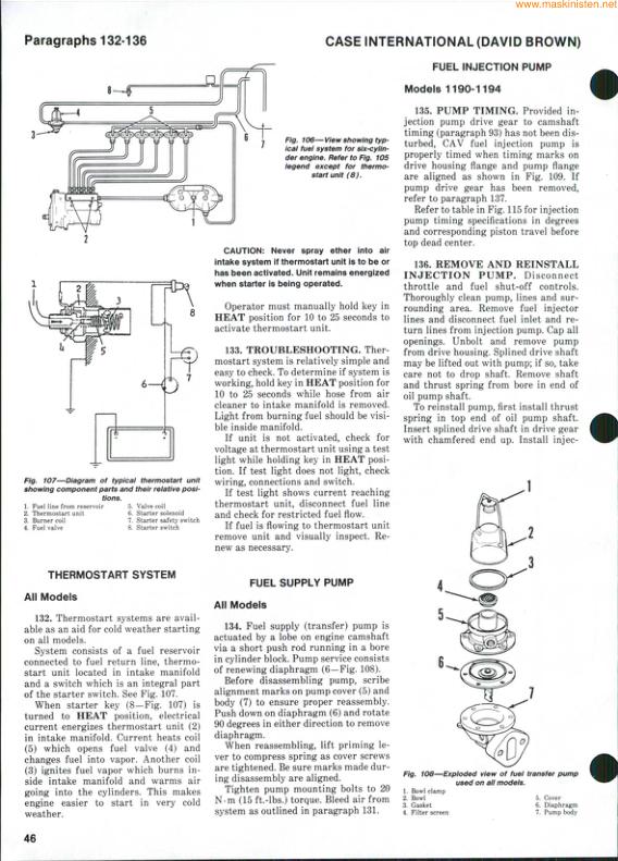 Case 1190 Wheel Loader Service Manual sample page showing schematics and diagrams