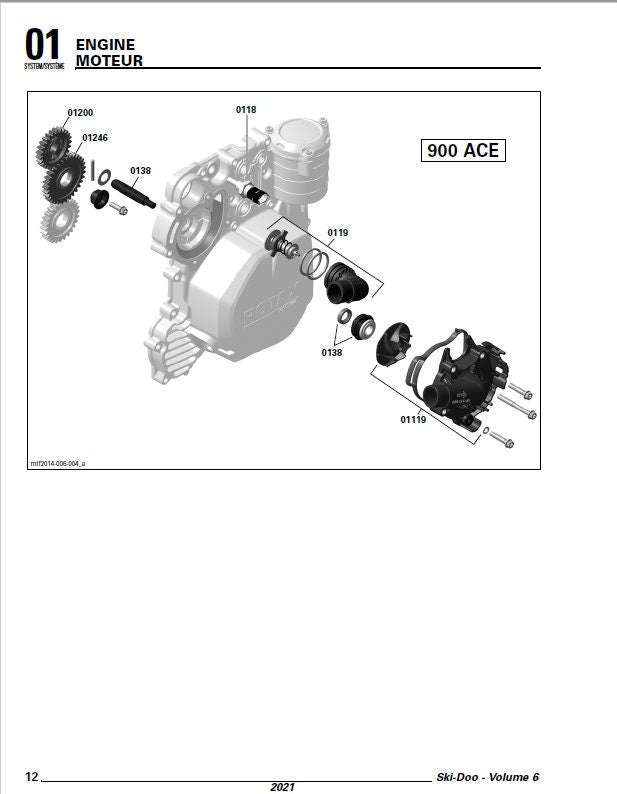 Skidoo REV 850 Gen4 ETEC Snowmobile Service Manual sample page with technical illustrations