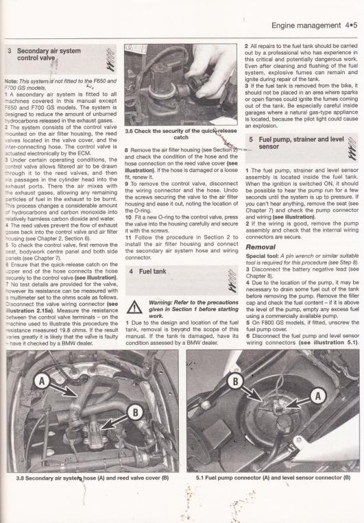 BMW F800 Twin K70 K71 K72 K73 K75 Service Manual sample page showing schematics and diagrams