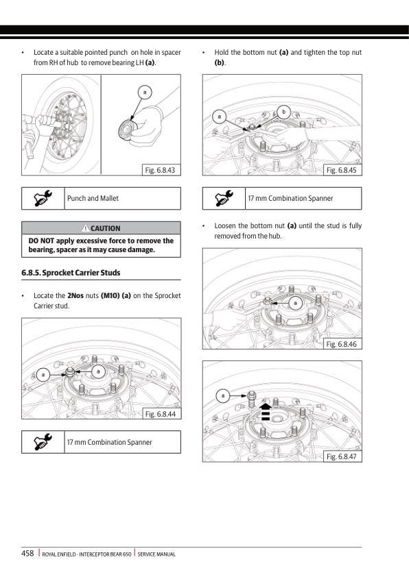 Royal Enfield Interceptor Bear 650 Service Manual sample page from the repair manual