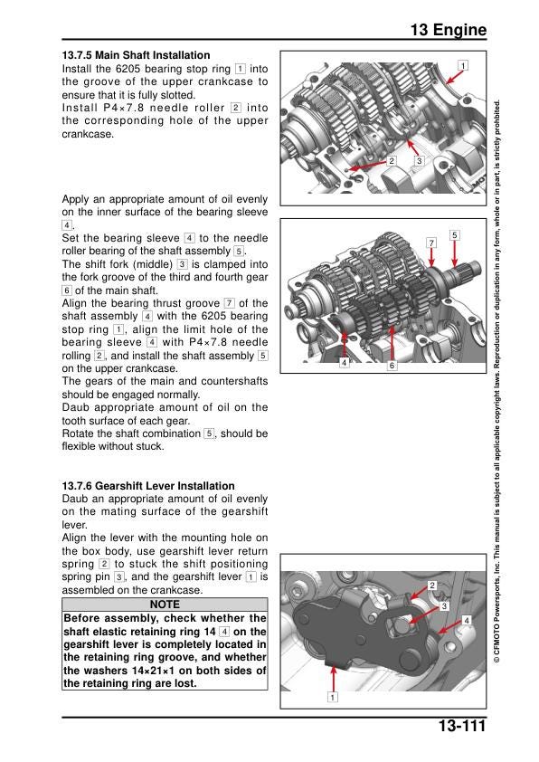 CFMOTO 450CL-C Service Manual sample page showing schematics and diagrams