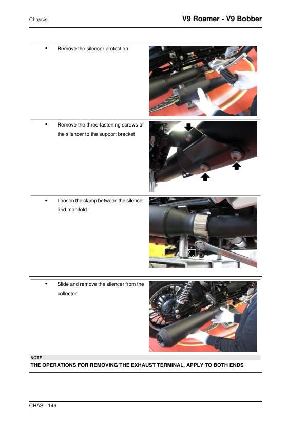 Moto Guzzi V9 Roamer Motorcycle Service Manual sample page from the repair manual