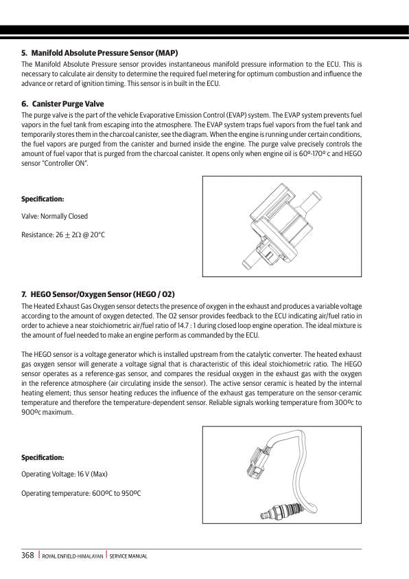 Royal Enfield Himalayan LS410 Motorcycle Service Manual sample page with technical illustrations