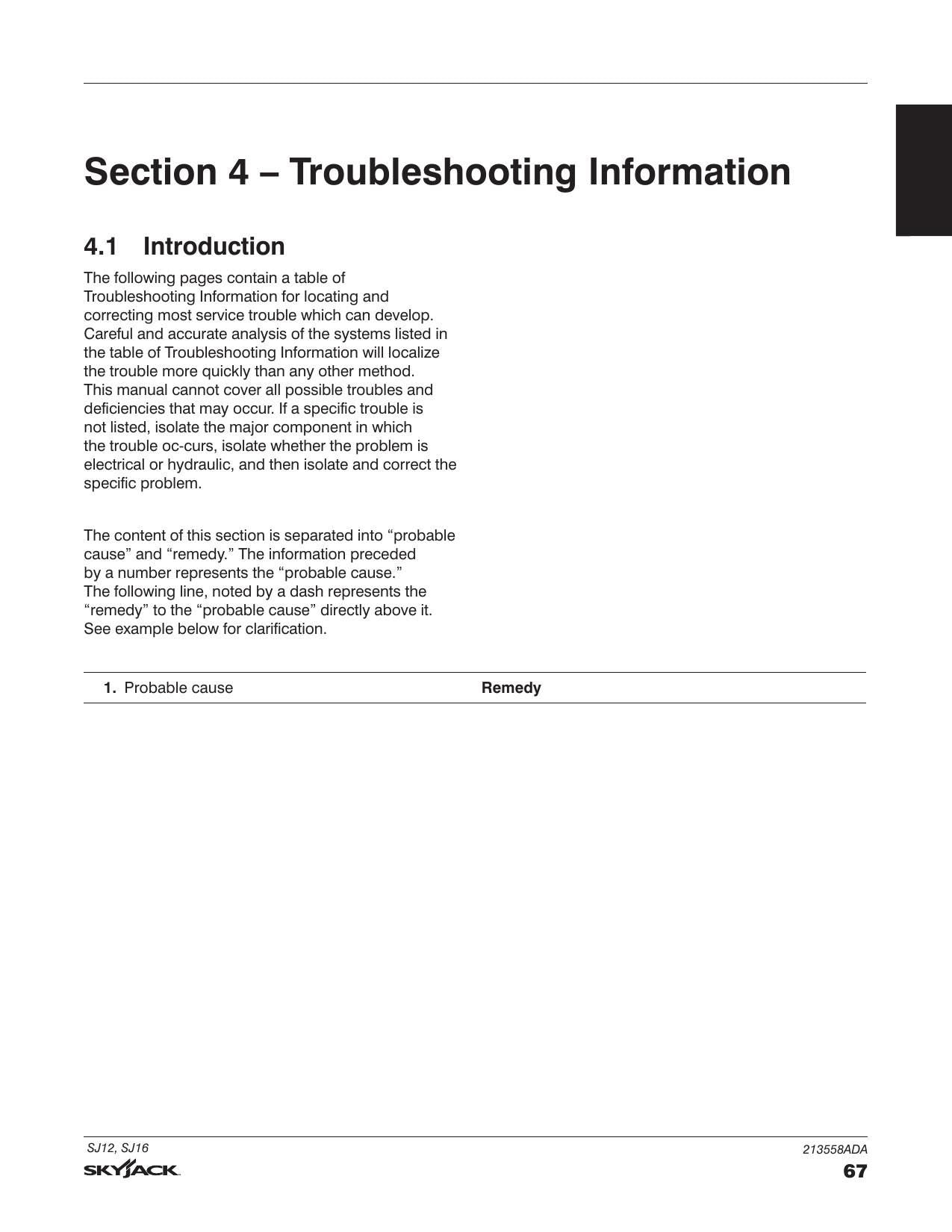 Skyjack SJ12 SJ16 Vertical Mast Service Manual | 2022-2026 - sample page 8