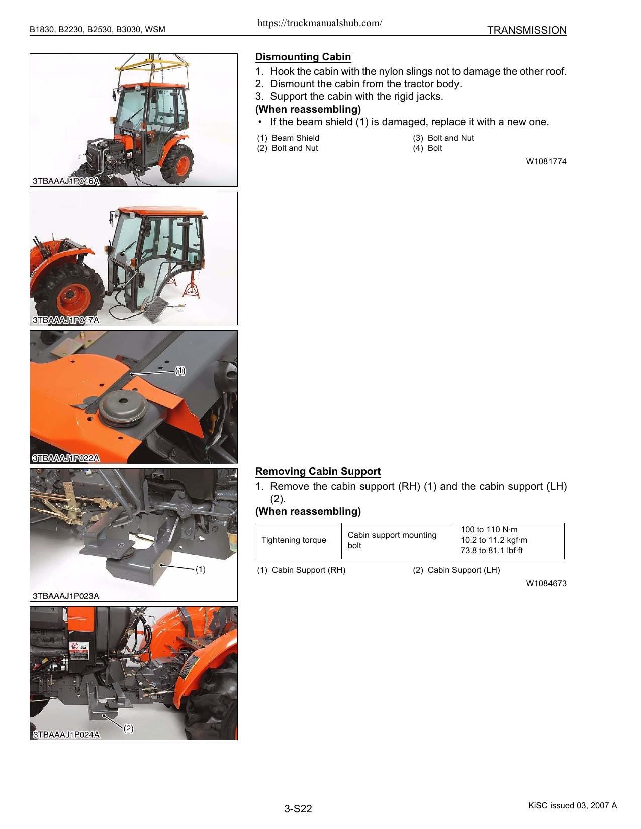 Kubota B1830 B2230 B2530 B3030 Tractor Service Manual | 2007-2011 - sample page 7