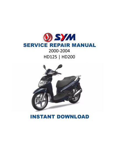SYM HD125 HD200 Motorcycle Service Manual | 2000-2004 - Service Manual PDF Instant Download