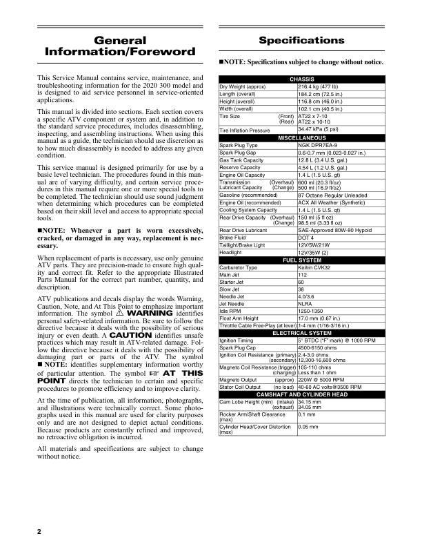 Tracker Offroad 300 ATV Service Manual | 2020 - sample page 10