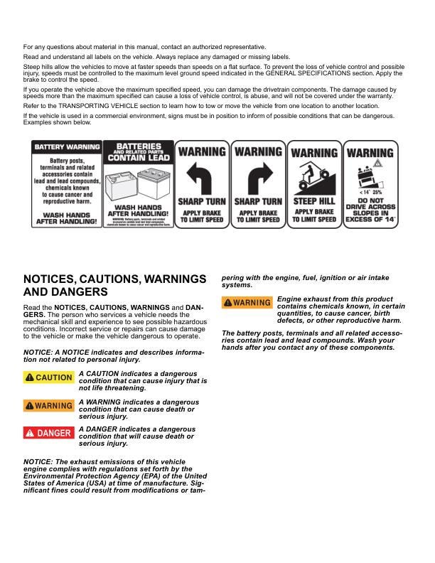 Tracker Offroad EV 72V Electric UTV Service Manual | 2020 - sample page 7