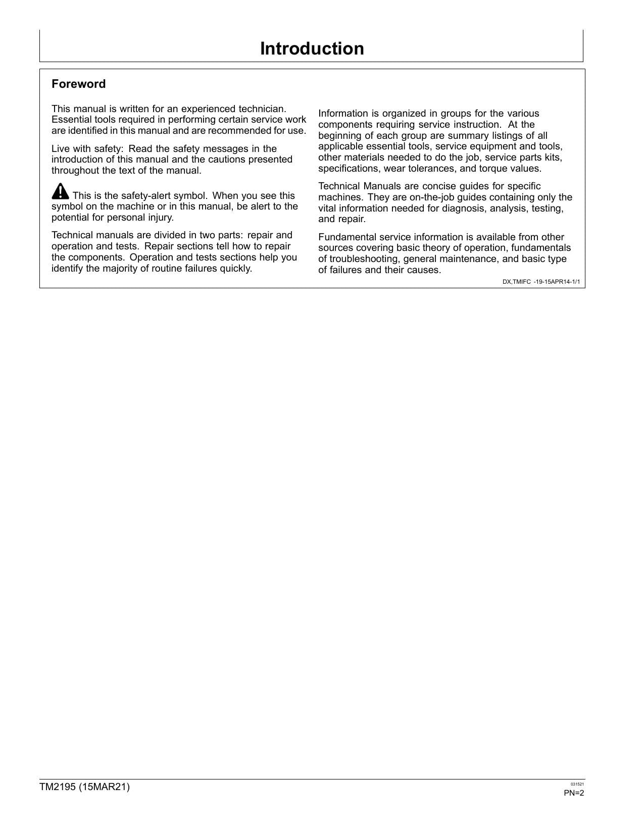 John Deere Gator HPX 4X2 4X4 Gas Diesel UTV Service Manual | 2014-2021 - sample page 8