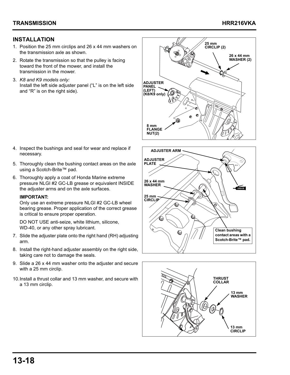 Honda HRR216 VKA service manual - page 179