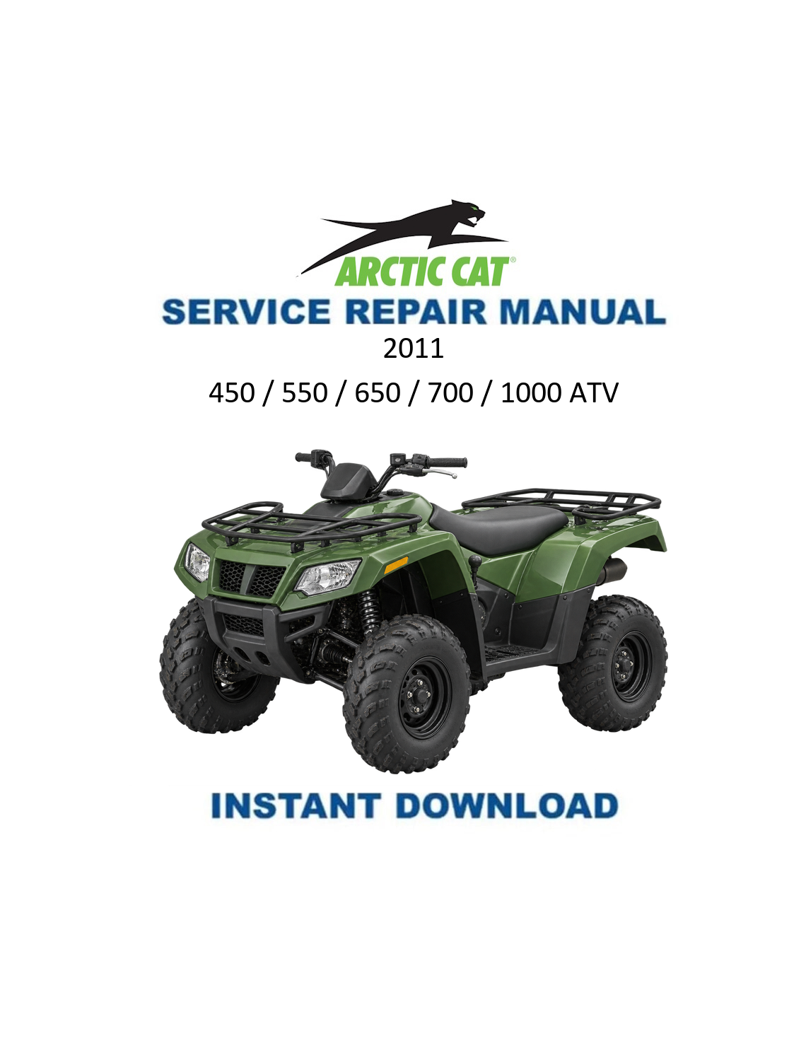 Arctic Cat 450 550 650 700 1000 ATV Service Manual 2011 PDF