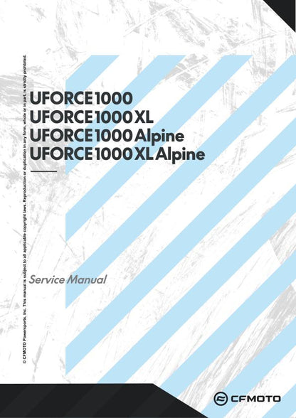 CFMOTO UFORCE 1000 UTV Service Manual factory service manual title page