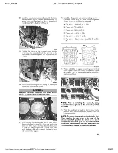 Arctic Cat F5 Bearcat F570 T570 TZ1 Snowmobile Service Manual sample page with technical illustrations