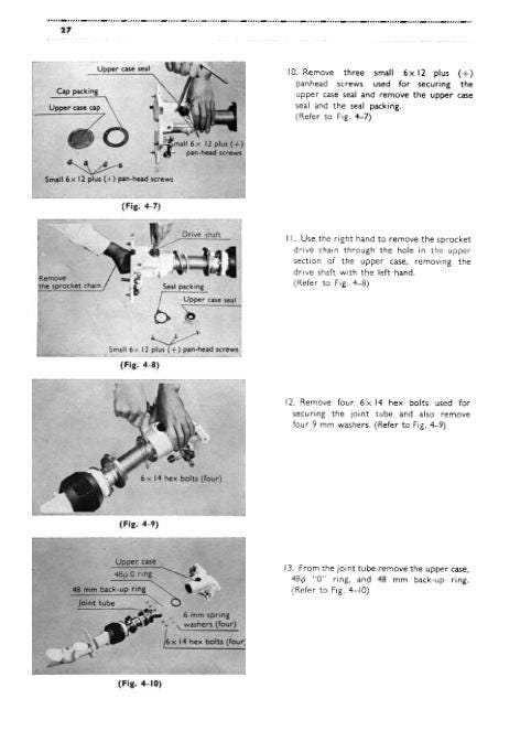 Honda GB30 GB40 Outboard Service Manual sample page showing repair procedures