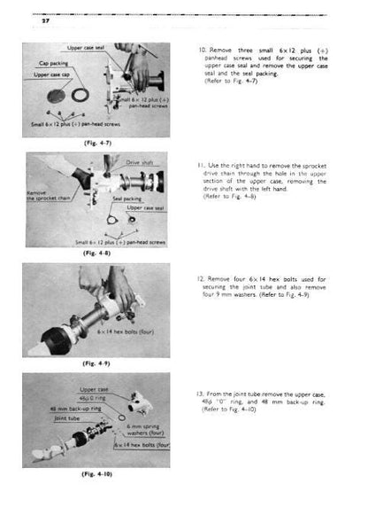 Honda GB30 GB40 Outboard Service Manual sample page showing repair procedures