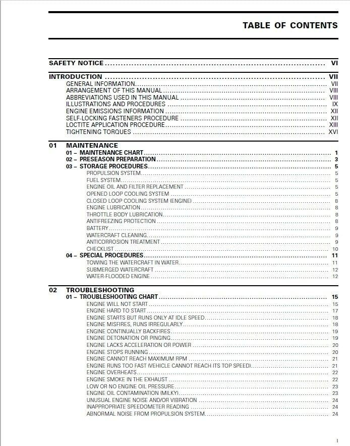 Sea-Doo GTX RXP RXT WAKE Service Manual sample page from service manual