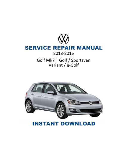 Volkswagen Golf 2013-2015 service manual PDF