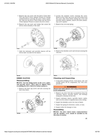 Arctic Cat Wildcat XX UTV Service Manual sample page with technical illustrations