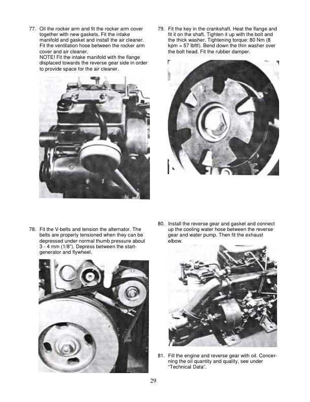 Volvo Penta MD6A MD7A Marine Diesel Engine Service Manual sample page showing schematics and diagrams