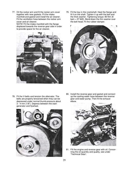 Volvo Penta MD6A MD7A Marine Diesel Engine Service Manual sample page showing schematics and diagrams