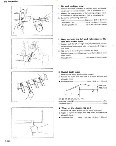 Kubota KH 36 41 51 61 66 91 101 151 Excavator Service Manual sample page showing repair procedures