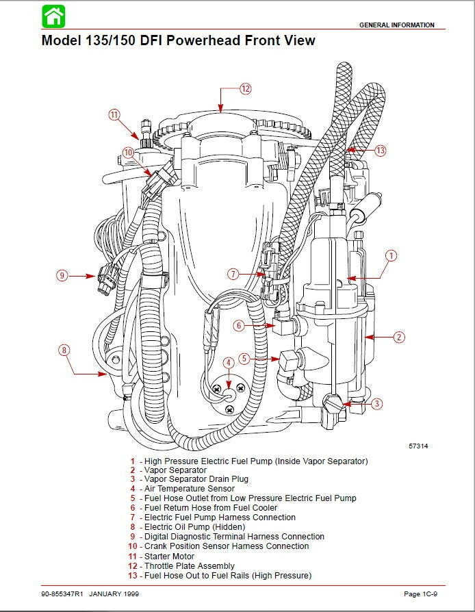 Mercury Optimax 115 135 150 175 Outboard Service Manual sample page from service manual