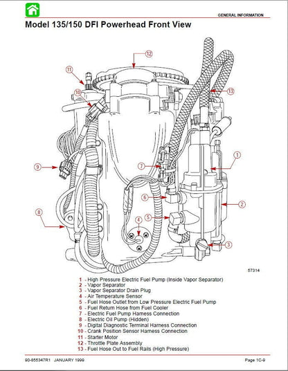 Mercury Optimax 115 135 150 175 Outboard Service Manual sample page from service manual