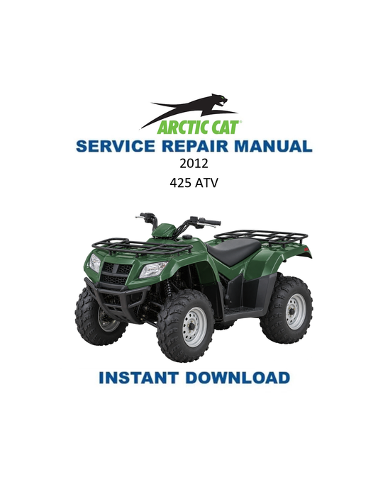 Arctic Cat 425 ATV Service Manual 2012 PDF