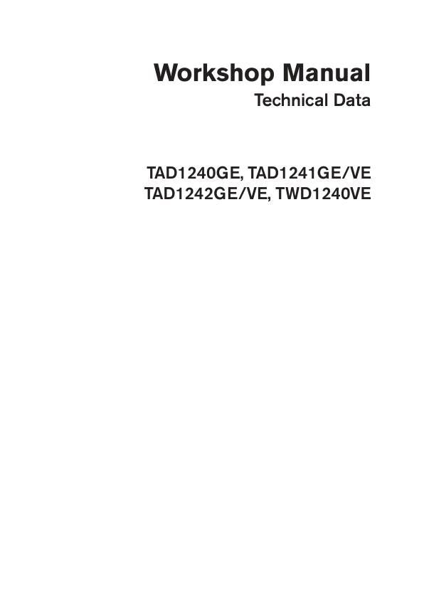 Volvo Penta TAD1240-1242 Engine Service Manual factory service manual title page