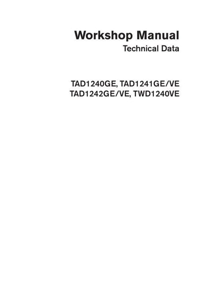 Volvo Penta TAD1240-1242 Engine Service Manual factory service manual title page