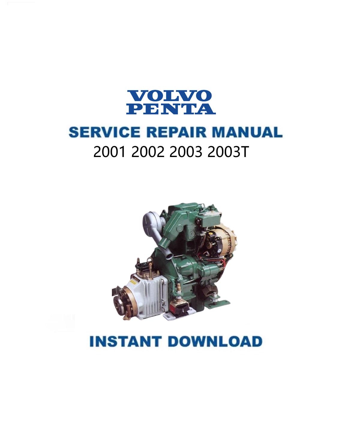 Volvo Penta 2001 2002 2003 2003T Marine Engine Service Manual 2001-2003 - Service Manual PDF Instant Download