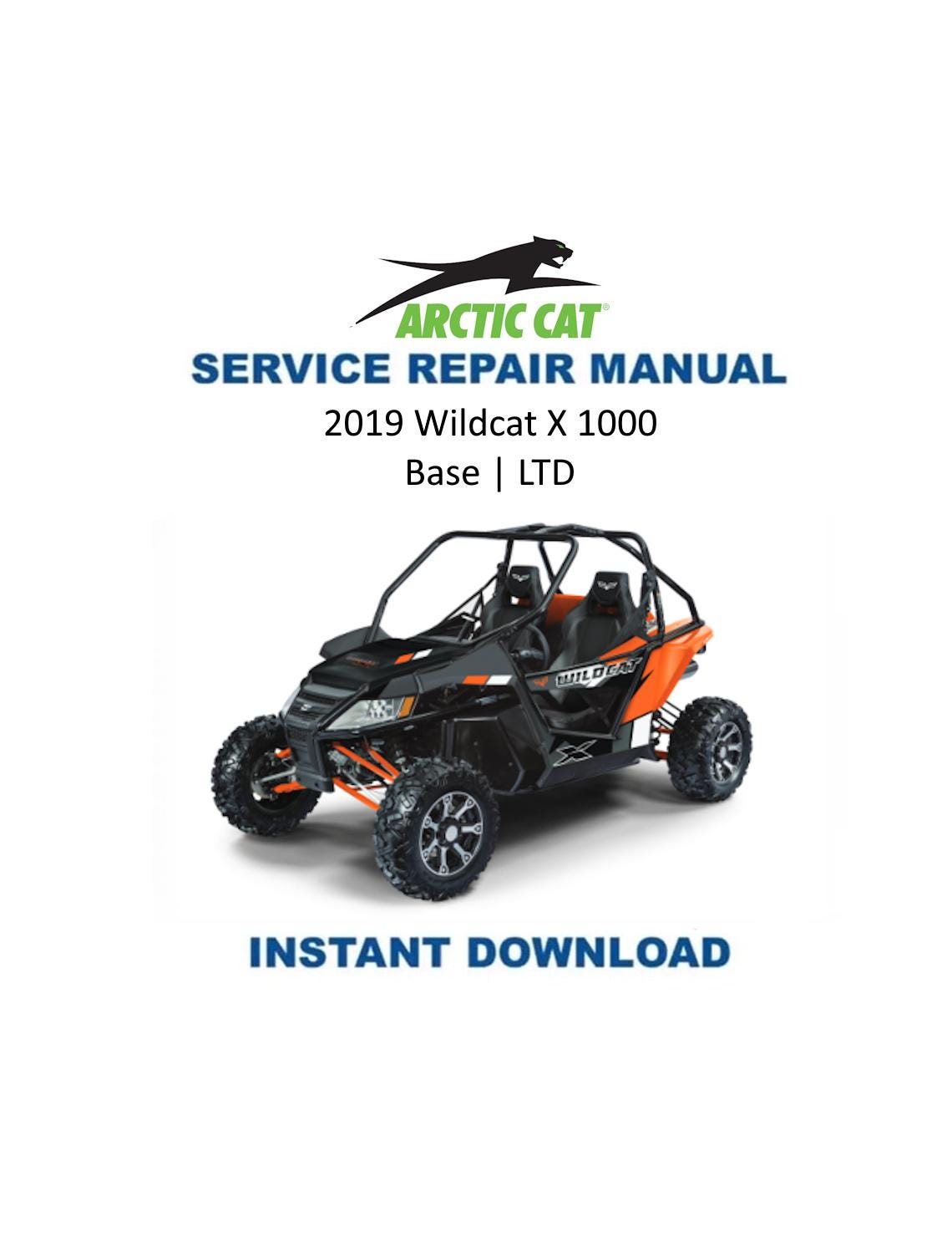 Arctic Cat Wildcat X 1000 UTV Service Manual 2019 - Service Manual PDF Instant Download