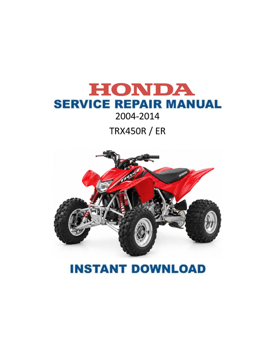 Honda TRX450R TRX450ER Sportrax ATV Service Manual PDF | 2004-2014