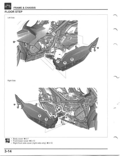 Honda PCX 150 Motorcycle Service Manual sample page showing repair procedures