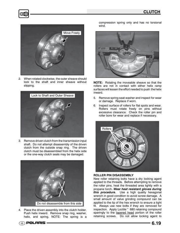 Polaris Sportsman 600 ATV Service Manual sample page from the repair manual