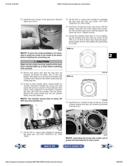 Arctic Cat Bearcat Crossfire Panther F5 F6 F8 Snowmobile Service sample page showing repair procedures