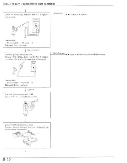 Honda CBR1100 Motorcycle Service Manual sample page with technical illustrations