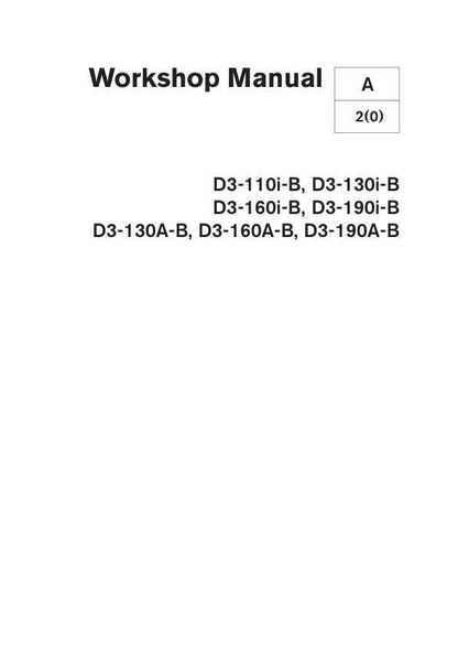 Volvo Penta D3 110i 130i 160i 190i A/B Engine Service Manual factory service manual title page