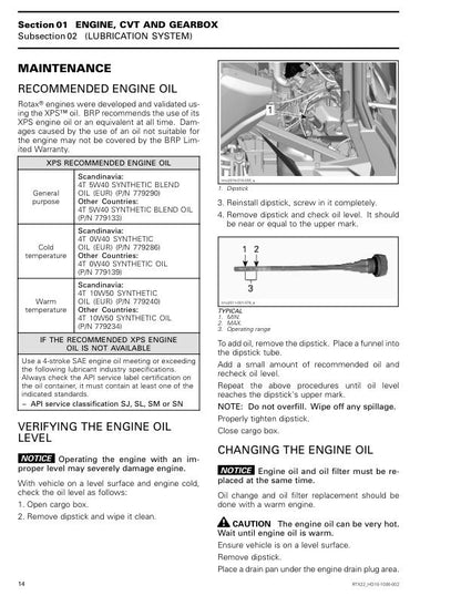 Can-Am Maverick 1000 Sport Trail UTV Service Manual sample page with technical illustrations