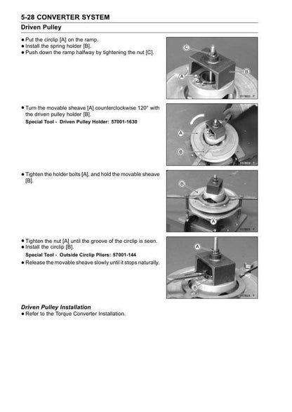 Kawasaki Mule 600 610 UTV Service Manual sample page with technical illustrations