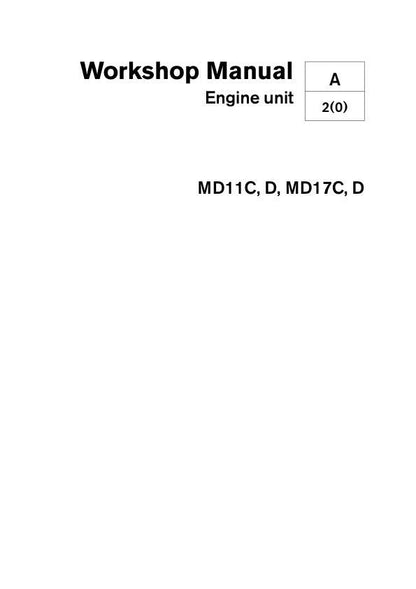 Volvo Penta MD11C MD17C MD11D MD17D Engine Service Manual factory service manual title page