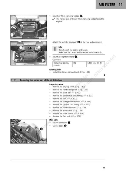 KTM 1290 Super Adventure R Motorcycle Service Manual table of contents