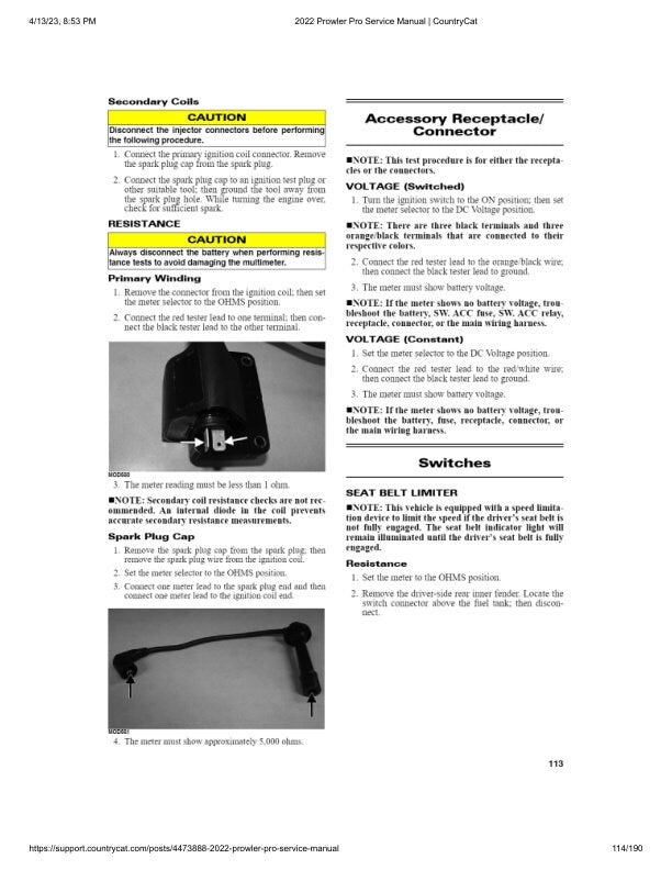 Arctic Cat Prowler Pro UTV Service Manual sample page showing schematics and diagrams