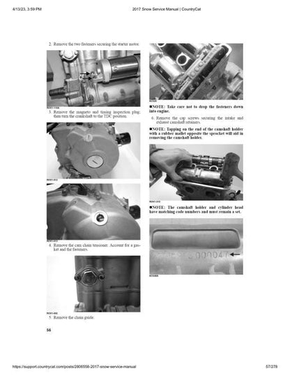 Arctic Cat Bearcat Lynx Pantera Snowmobile Service Manual sample page showing repair procedures